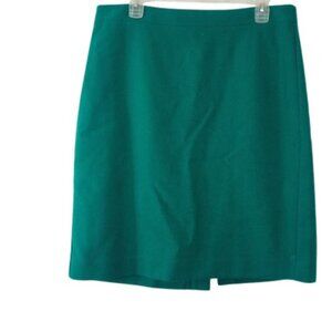 J. Crew Womens The Pencil Skirt Teal Green Laine Wool Blend 12